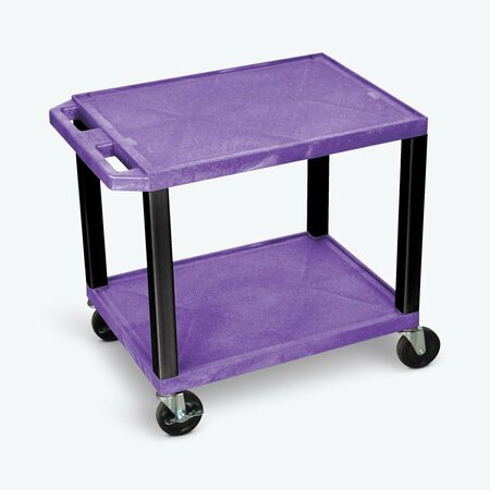 FINE-LINE 26 in. Two Shelves AV Cart with Black Legs, Purple FI3034595
